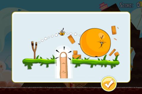Angry Birds never uses text to educate its players