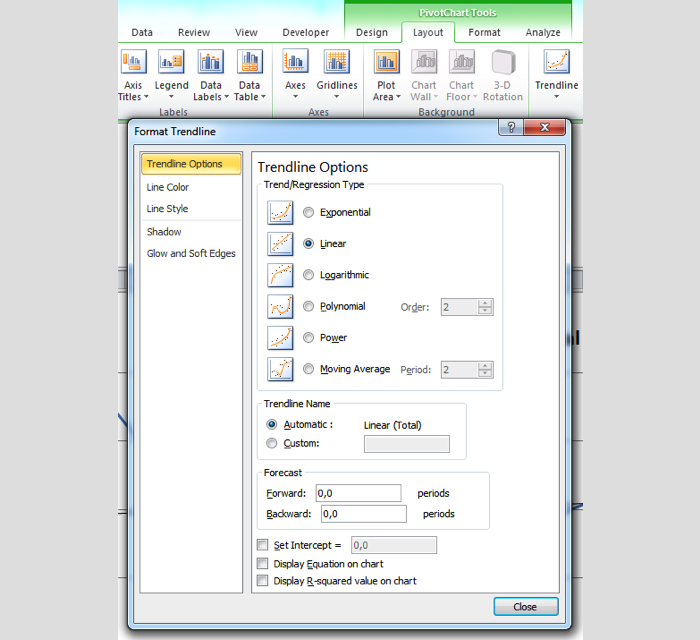 Curve fitting in Excel
