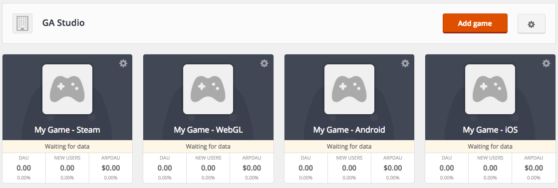 GameAnalytics Account